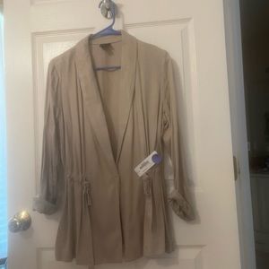 Size MED adjustable blazer with cinch tie for individual fit  NWT